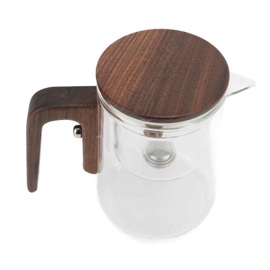 Чайник 600 мл стеклянный нержавеющая сталь пресс-контроль магнитный водоразделитель чайник с деревянным