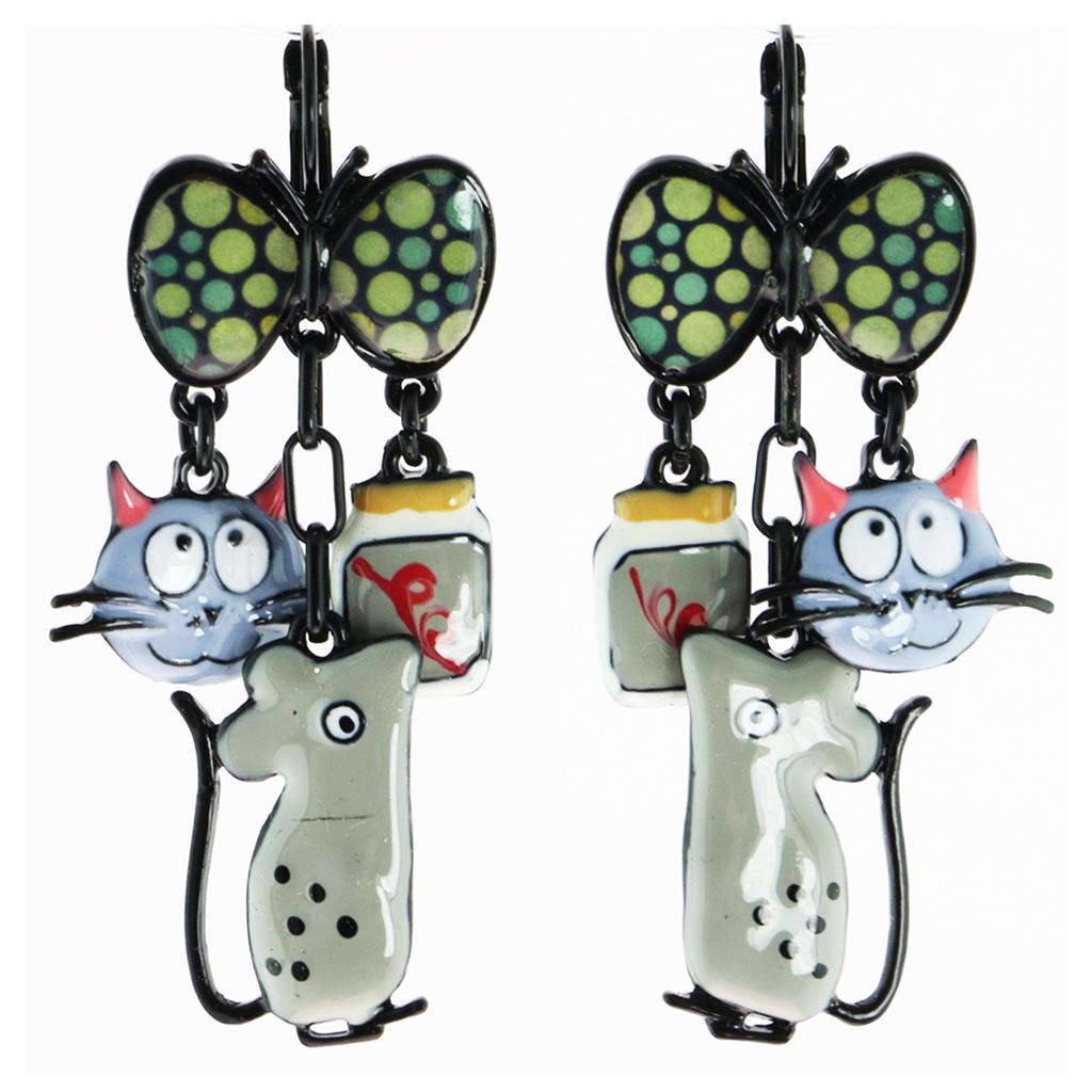 Les Trésors De Lily [R6114] - Designer Sleepers 'Lilipoupettes' (cat-mouse) Gray - 50x25mm