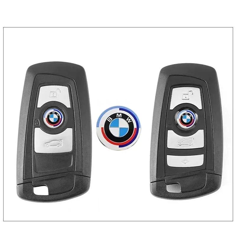 XNBYJ1 For BMW 11/14mm Car Key Emblem Stickers Auto Keyhole Logo Decals For BMW 50th Kith GT G30 G20 G05 G11 E48 F30 F10 E90 F20 E46 X3