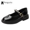 Модные весенние туфли Лолита Женские джинсы Мэри с пряжкой на ремне Лакированные кожаные туфли на плоской подошве для девочек Косплей JK Обувь Женские кроссовки