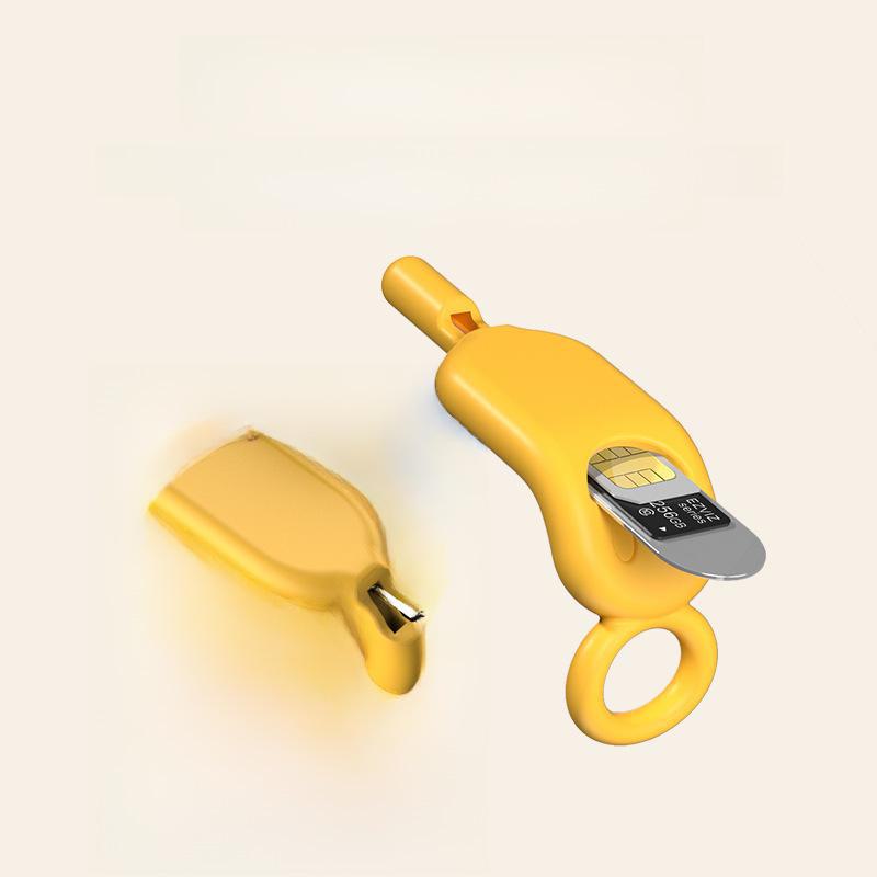 Smiley Face Phone Anti-Lost Sim Card Tool Set with Key Ring