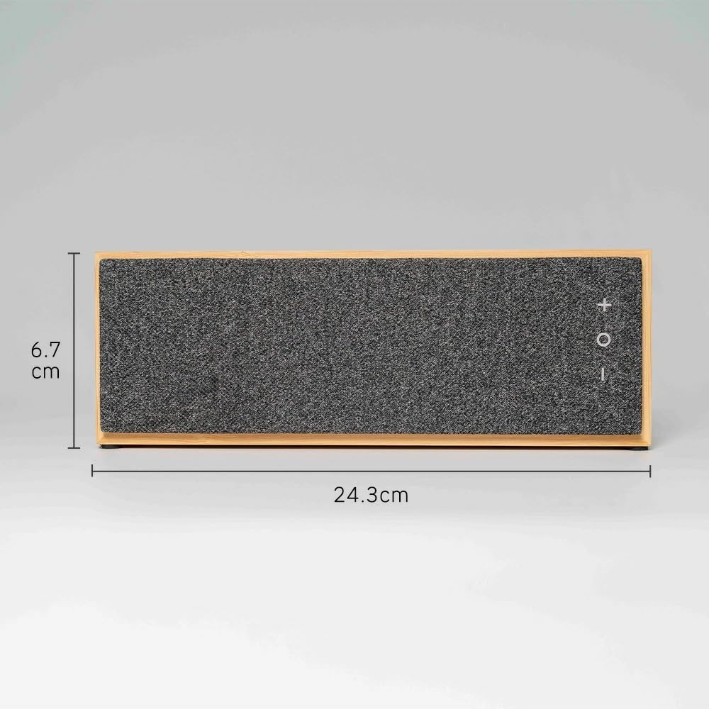 Bamboo Speaker a portable Bluetooth wireless speaker with Bluetooth and stylish stereo sound for the living room or Brick, USB-C, 5.4, bedroom.