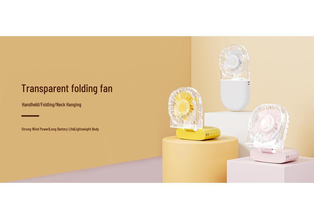 25th Anniversary Folding Transparent Mini Portable Neck Fan for Travel & Camping
