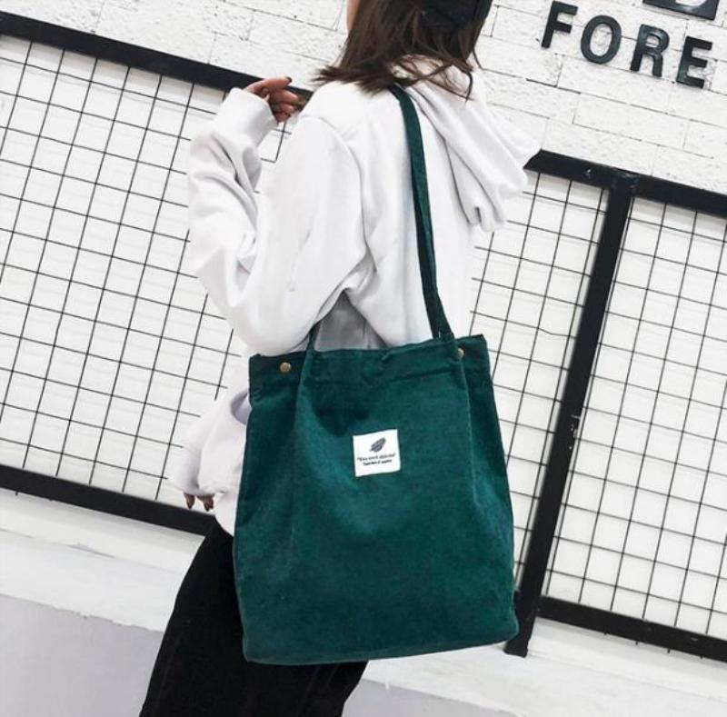 Yogodlns Простая студенческая сумка на плечо, мягкая вельветовая повседневная сумка-шоппер, женская сумка большой вместимости, женские сумки через плечо подмышками