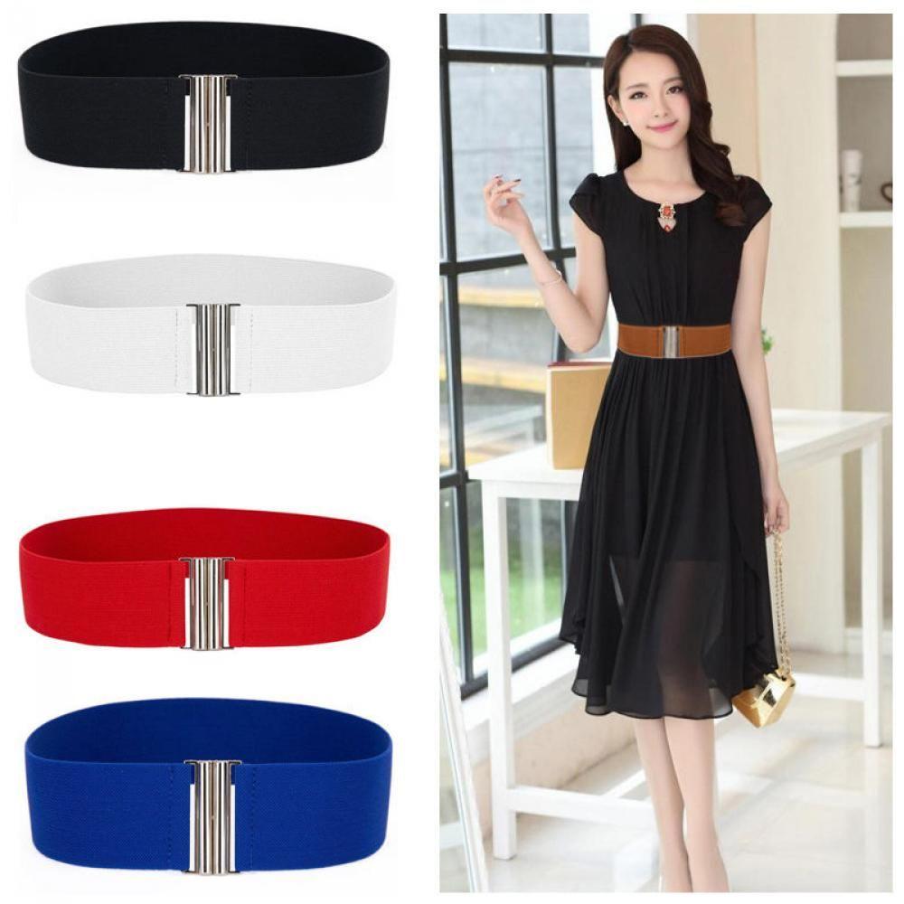 Fashion Hot Buckle Stretch Waist Waistband Corset Elastic Wide Belts