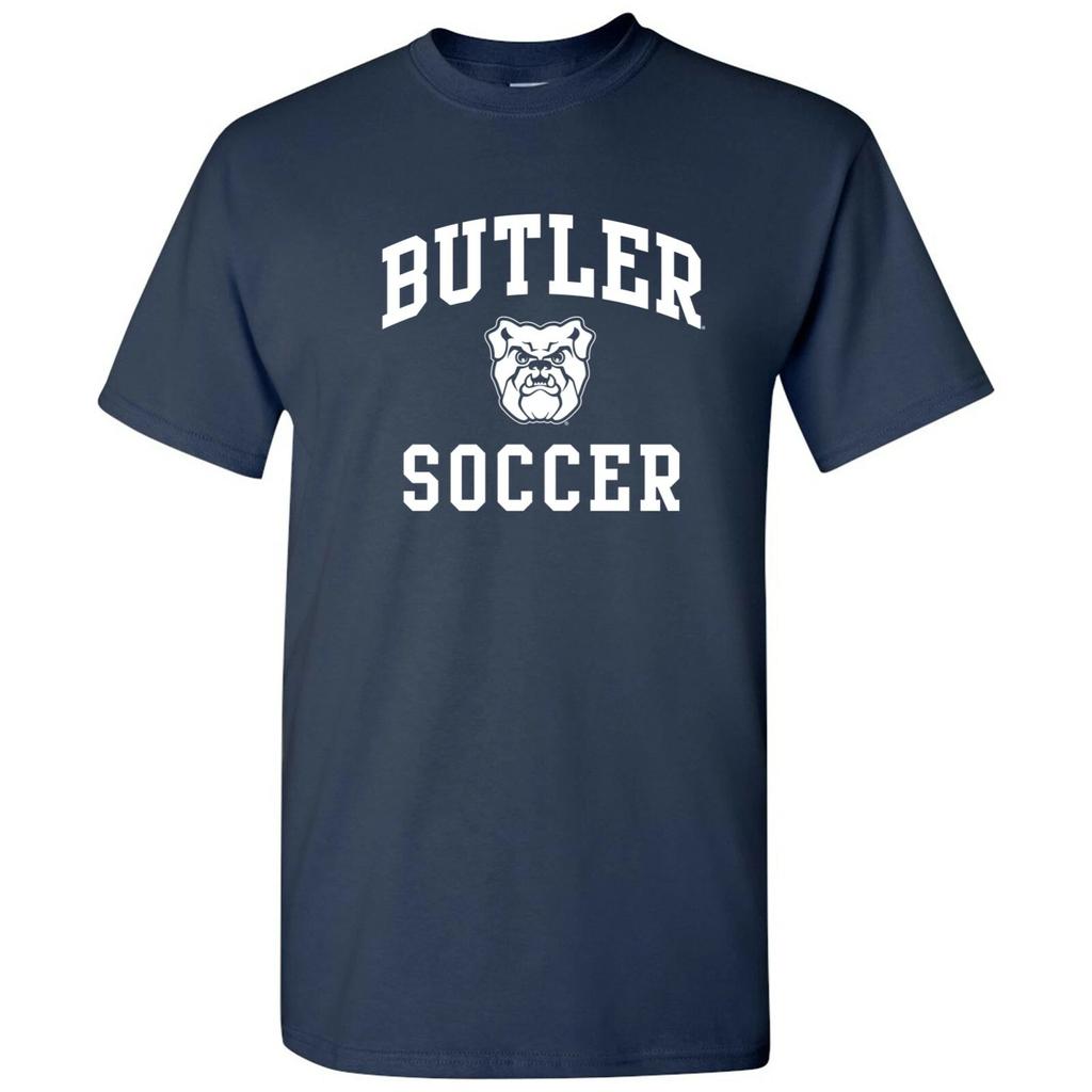 Butler Bulldogs Arch Logo Soccer University College Sports Team T-Shirt - Navy