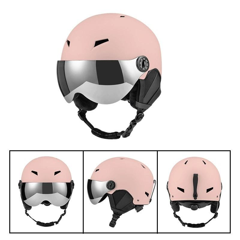 Unisex Ski Helmet With Integrated Goggles Snowboarding Winter Sports Safety Gear