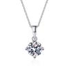 New 1 Carat Genuine Moissanite Pendant Necklace For Women 100% S925 Pure Silver Round Diamond Neck Chain Fine Jewelry GRA