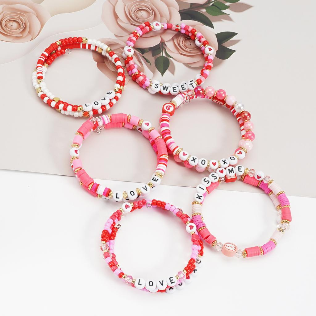 Valentine's Day Bracelet XOXO Soft Pottery Love Qixi Gift Wrapping Rice Ball
