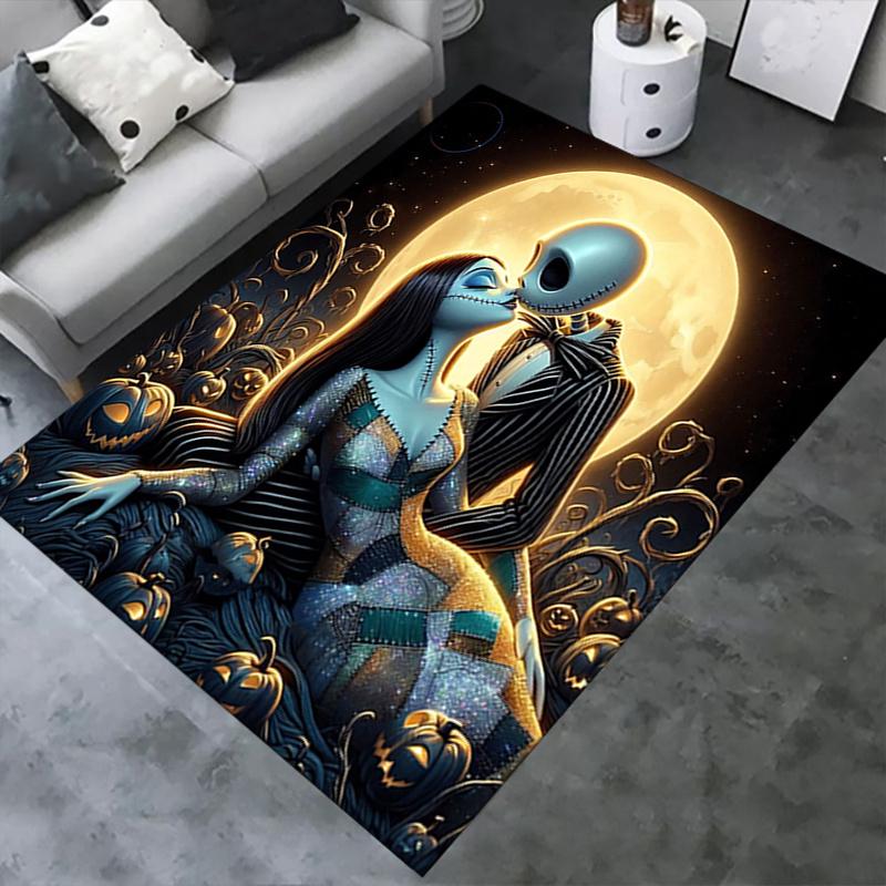 Office Rug Moonlight, Halloween theme 3D Printed Anti-Slip Rug-Machine Washable for Living Room