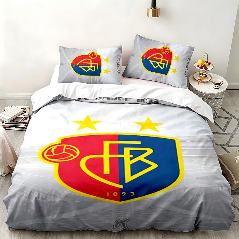 FC Basel 3pc set Perfect for bedroom use Comfortable bedding set includes a duvet cover and two pillowcases Ideal birthday or Christmas gift