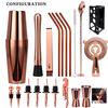 20pcs Black/Rose Gold/Silver 800/750/600ml Boston Shakers Bartender Kit Cocktail Shaker Set Bar Tools Stand Cocktail Recipe