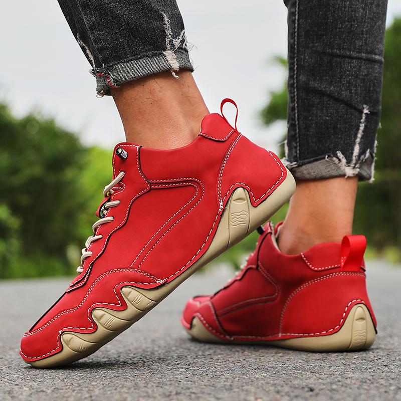 Мужские повседневные кожаные модные лоферы на одну ногу, брендовые кроссовки, туфли-лодочки, походные ботинки, ковбойские ботинки для мужчин, ботильоны 2025