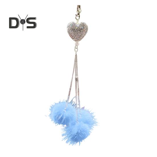 Подвесной кулон в форме сердца, аксессуары для зеркала заднего вида автомобиля со шнурком, легко подвешиваемые сверкающие подвесные подвески