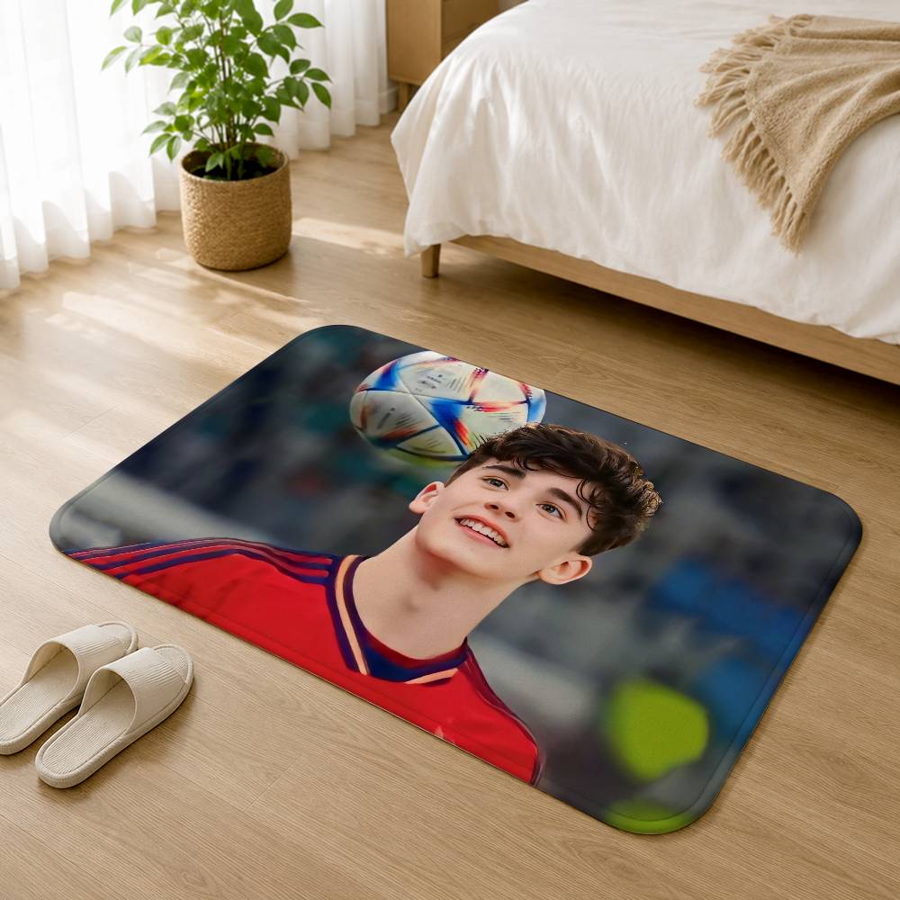 P-Pablo Gavi Young Football Genius Soft Comfortable Short Plush Rug Carpet mat Anti?Slip Floor Mat Machine Washable Home Decor
