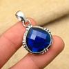 Blue Sapphire Gemstone Handmade 925 Sterling Silver Lab-Created Jewelry For Gift