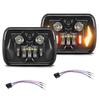 2 PCS 5x7'' LED Headlights, 7x6'' Rectangular Headlamps with High Low Beam DRL Turn Signal