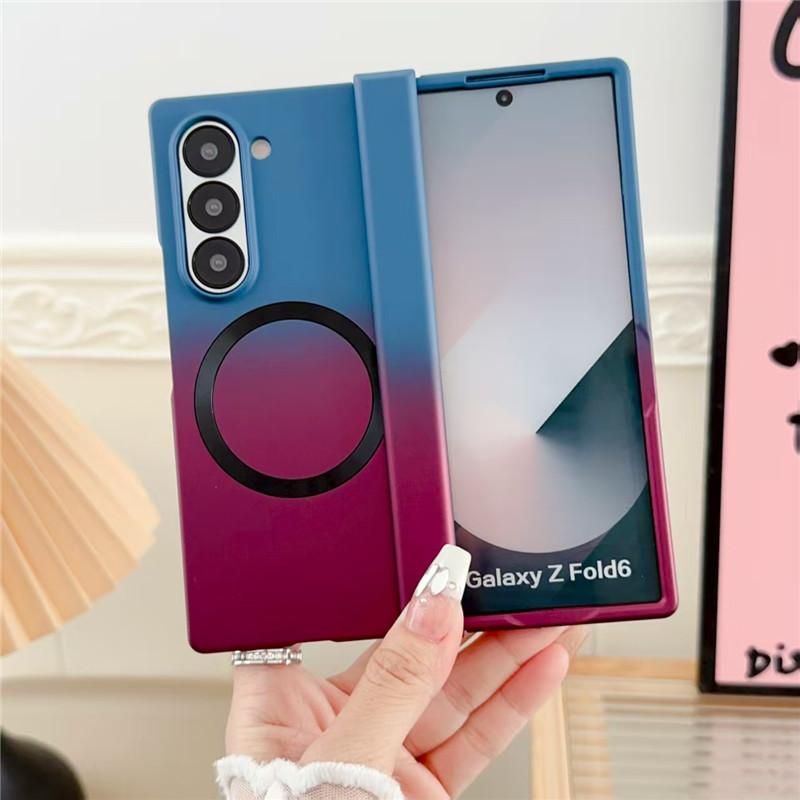 case for Samsung Z FOLD 7 6 5 4 3 Magnetic wireless charging protective cover gradient tough shell Shock Proof Anti-Fingerprint