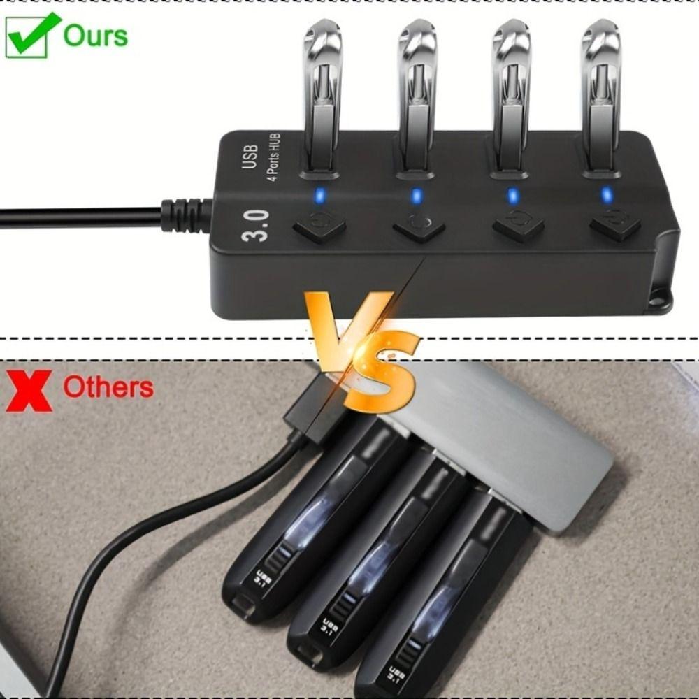 With Switch USB 3.0 Hub 4 Port Multiple Expander Hub USB Docking Stations For Laptops