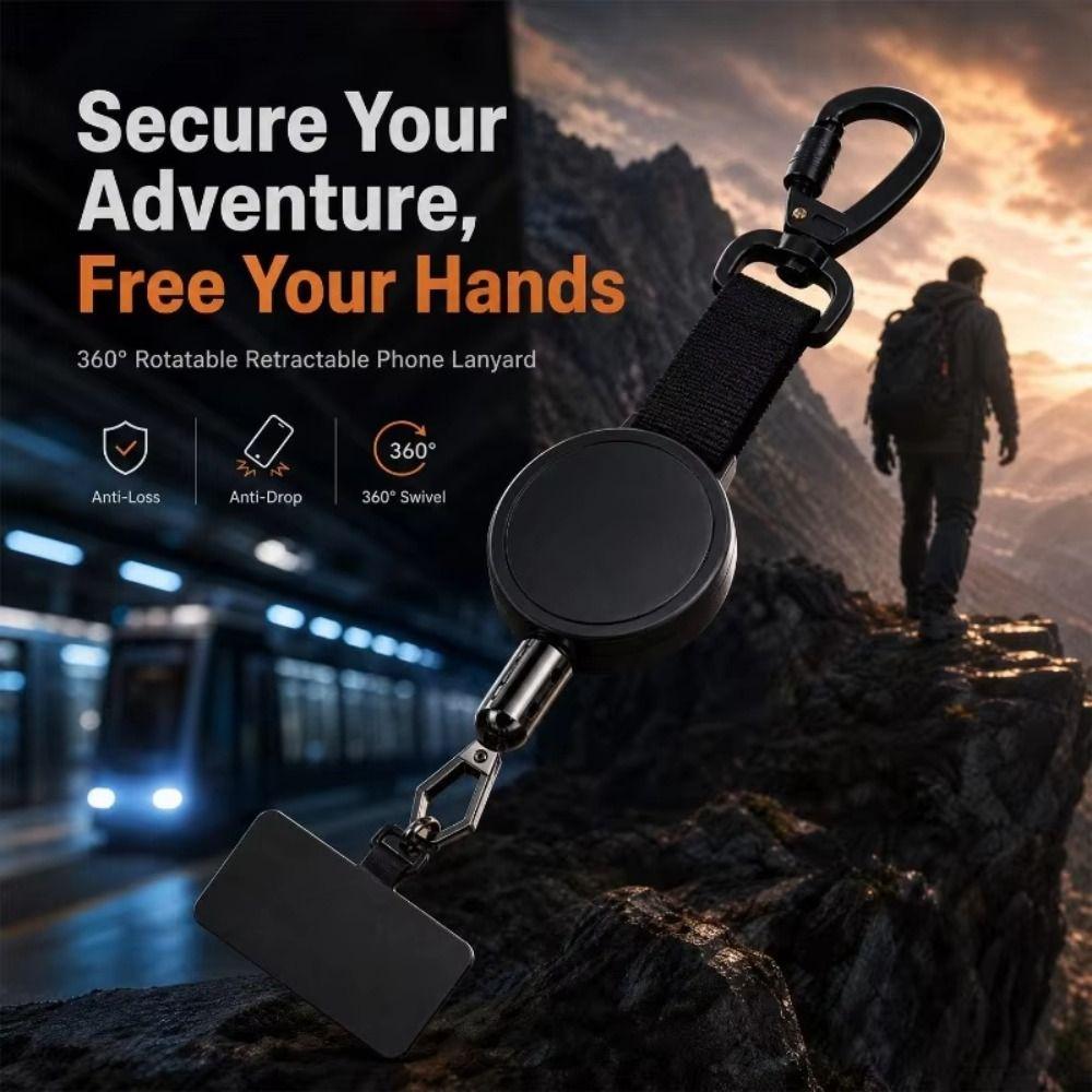 360 Rotation Anti Theft Phone Tether Safety Tether Retractable Phone Lanyard Travel Hiking