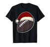 American Football Ball Santa Hat Funny Christmas T-Shirt