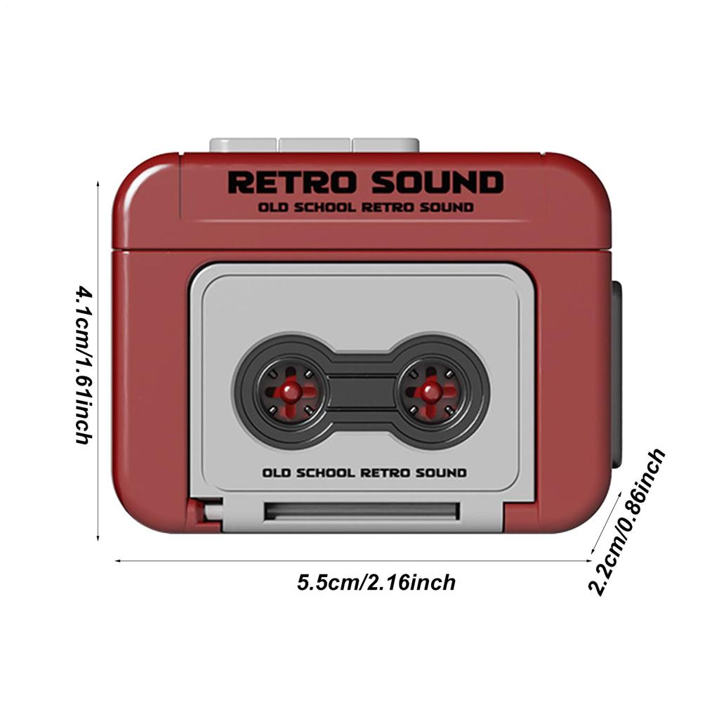 Ретро дизайн кассетного магнитофона Мини брелок с функцией записи: Портативный винтажный держатель для ключей |