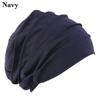 Тюрбан-шляпа Femme Wrap Head Головные повязки Slouch Beanies Однотонный капот Chemo Cap Женская хлопковая шляпа