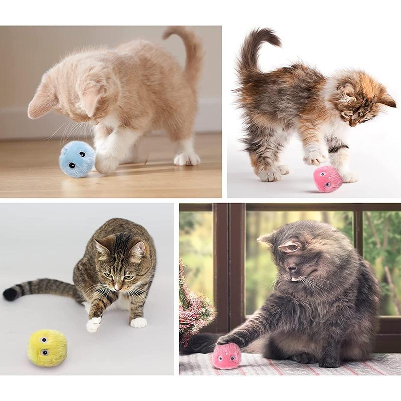 3 шт. умная игрушка-палка для дразнения, игрушка для кошек, пищащая игрушка, электрическая плюшевая игрушка, обучающая игрушка для кошек, игрушка-мяч для маленьких животных, самостоятельная игрушка для кошек