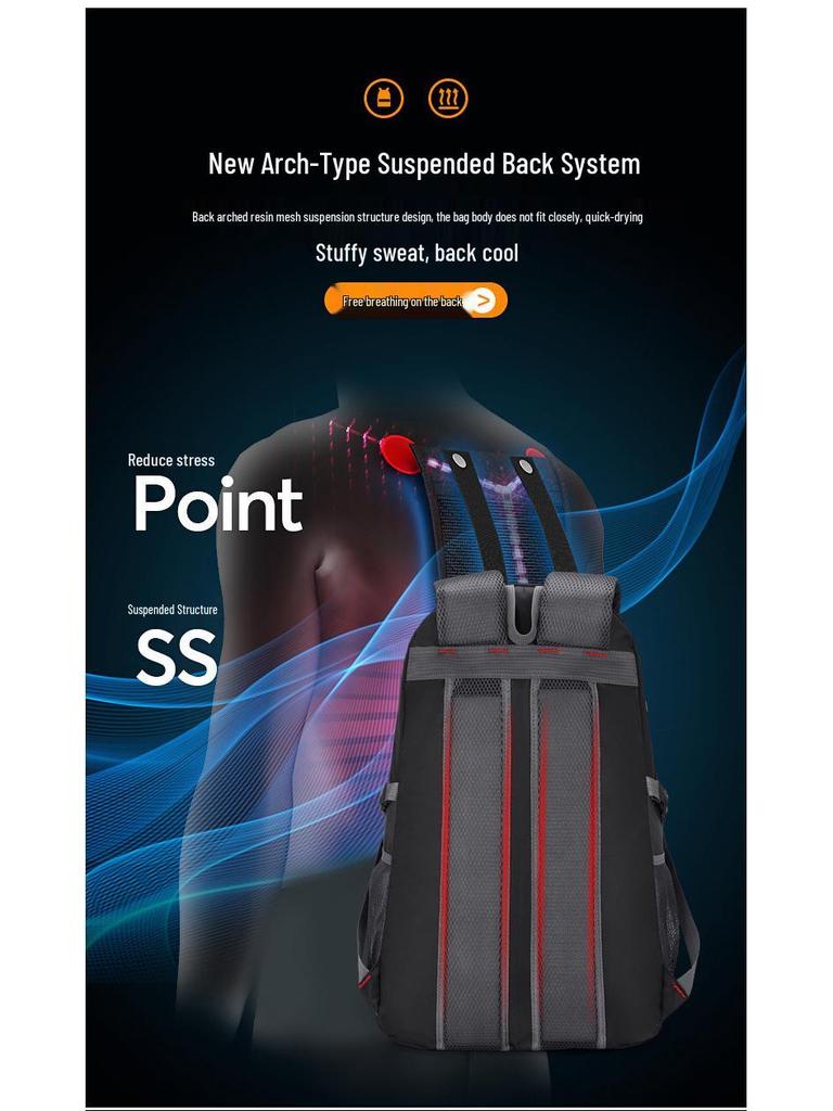 40L Fashionable Outdoor Sports Backpack for Autumn/Winter - Unisex Laptop & Student School Bag