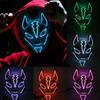 Anime Mask Halloween Cosplay Fox Mask Neon Light Up Mask LED Luminous Masks Glow In The Dark Carnival Party Supplies
