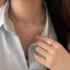 Корейское серебряное ожерелье S925 с двойным слоем OT Змеиная кость для женщин – Универсальная, высококачественная цепочка для свитера