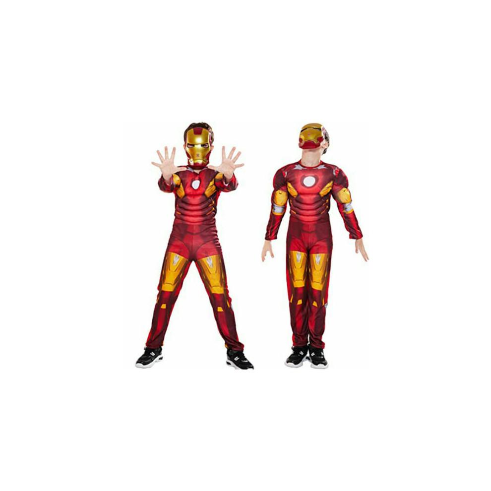 (Red Iron Man with mask, Age 5-6 Years) 3-8 Boys Deluxe Incredible Hulk Age Fancy Dress Kids Marvel Costume
