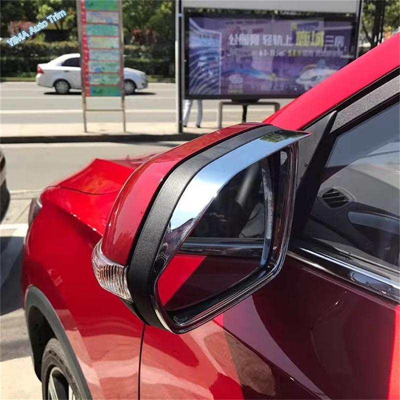Car Door Rearview Mirror Frame Cover ABS 2Pcs Chrome Decorator Rain Eyebrow Trim Fit For MG ZS 2018 - exterior accessories