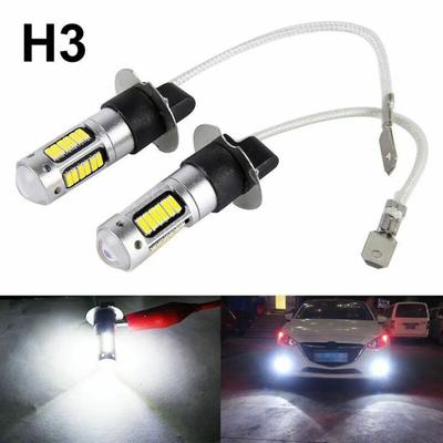Комплект из 2 светодиодных лампочек H3 для противотуманных фар, суперяркие Canbus 6000K 100W, белые дневные ходовые огни, 12 В, светодиодная лампа