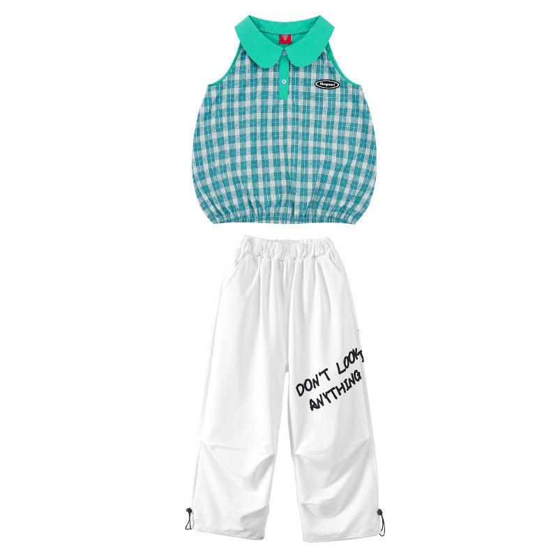 Girls Jazz Dance Costume Kids Stage Performance Outfit Trendy Hip Hop Dancewear