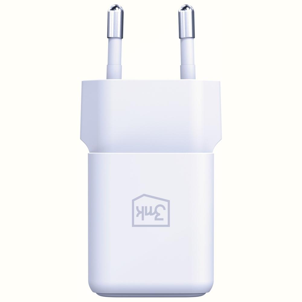 Ładowarka sieciowa 20W 3MK GaN Power Delivery USB-C/USB-A Biała