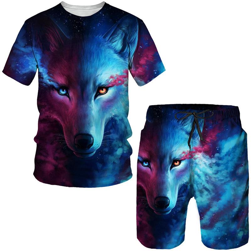 Летняя новая мужская и женская футболка с 3D-принтом, круглым вырезом и короткими рукавами, комплект уличной трендовой быстросохнущей футболки