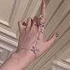 Exquisite European and American Geometric Flower Diamond Bracelet - Luxurious High-End Jewelry Design