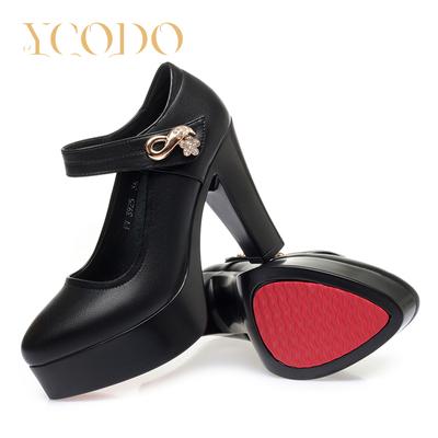 Удобные модельные туфли Мэри Джейн из натуральной кожи для студентов и девочек на высоком каблуке для женщин