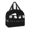 Panda Resuable Lunch Boxes Women Герметичные Red Panda Scroll Термоохладитель Еда Изолированная Сумка Для Обеда Офис Работа