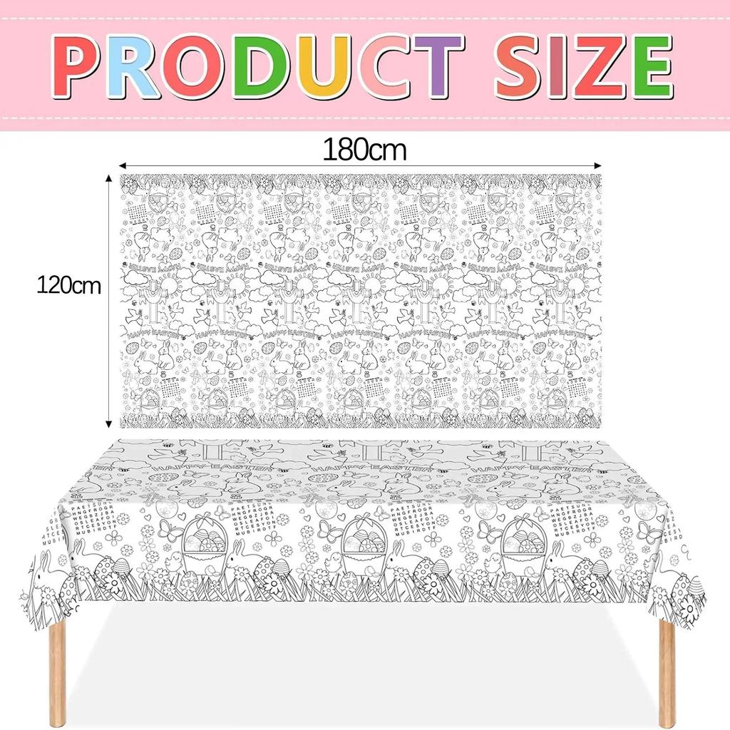 1-10 шт. Пасхальный кролик Сделай сам Детская раскраска Скатерть Одноразовая бумажная скатерть для украшения праздничной вечеринки Пасхальные принадлежности для вечеринки