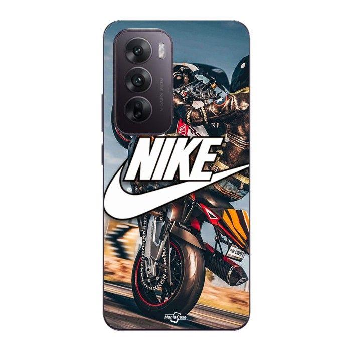 Coque Pour Oppo Reno 12 5g nike logo blanc roue moto Maniacase