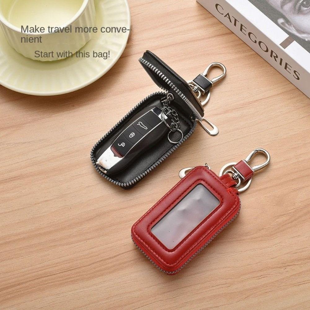 Zipper Coin Purse Leather Car Key Bag Portable Key Holder Organizer Pouch Men Women