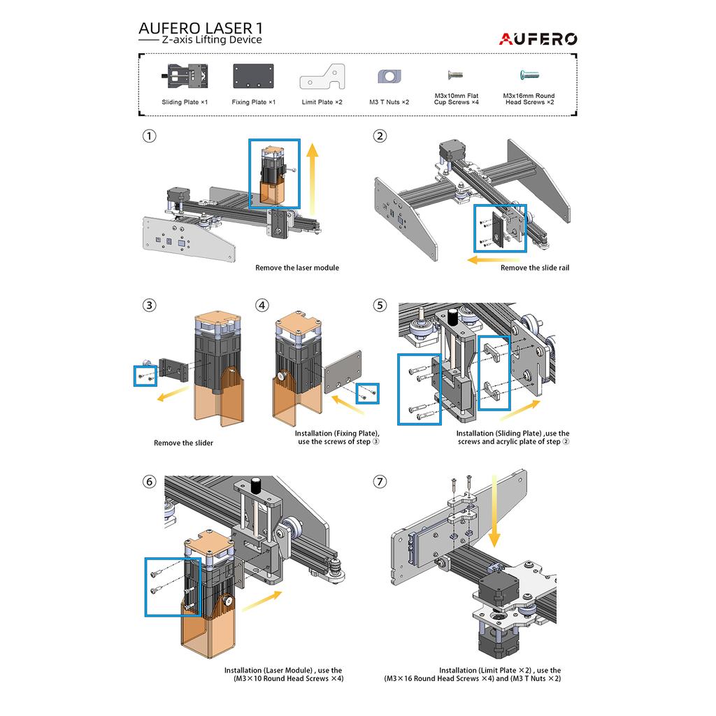 Контроллер фокусировки головы Устройство подъема лазерной головки для лазерных дополнительных деталей ORTUR Laser Master 2 Pro