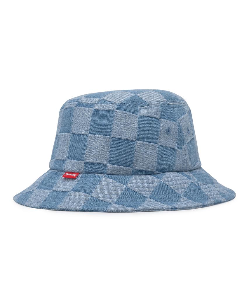 Treasure Flame Checkerboard Denim Bucket Hat Indigo