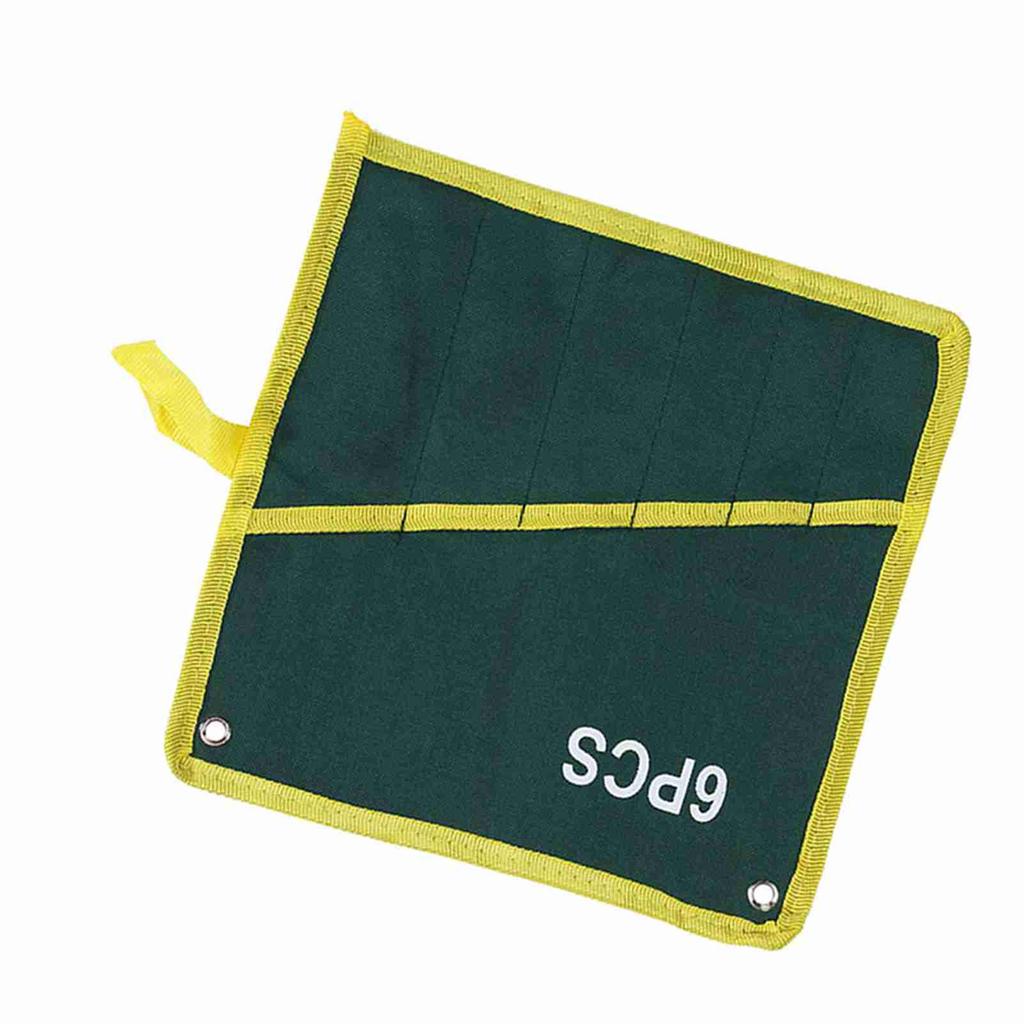 1 шт. Прочный холст 6 8 10 12 14 25 карманов Гаечный ключ Инструмент Сворачивающаяся сумка для хранения Зеленый