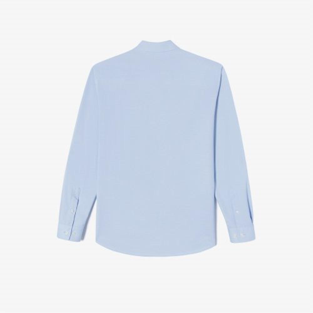 Lacoste Мужская однотонная рубашка из джерси [голубая]