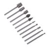 10Pcs 1/8 Inch Shank Milling Rotary File Burrs Bit Set Wood Carving Rasps