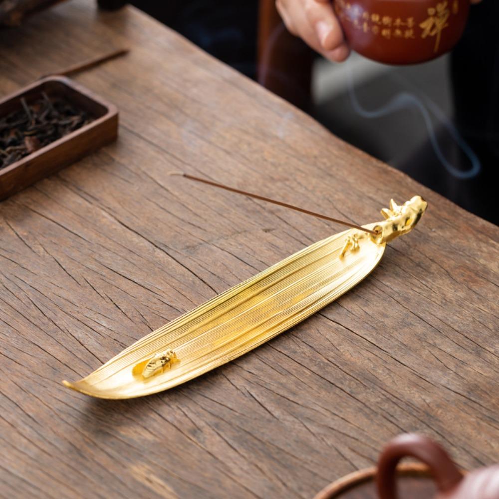Boat Shape Incense Stick Holder Metal Aromatherapy Ornament  Home Interior Decoration