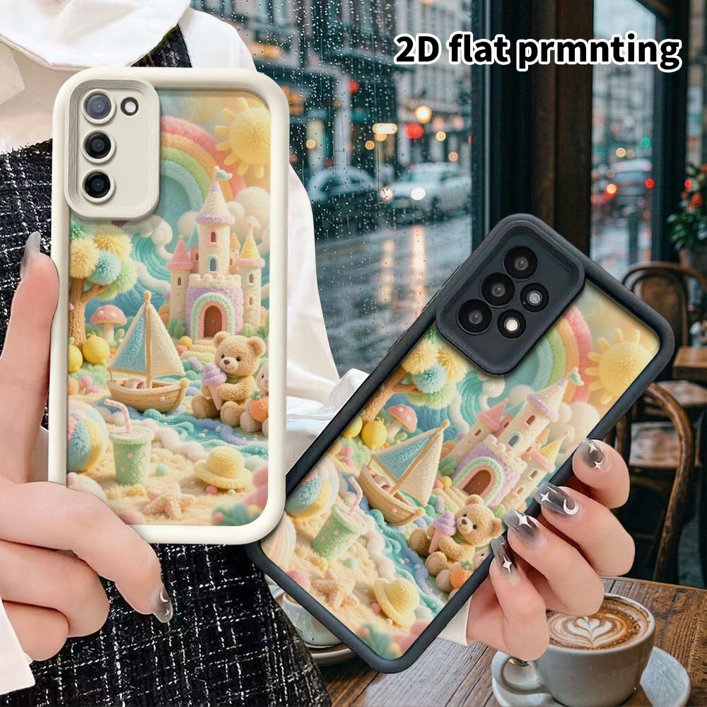 Phone Case: 2D flat, suitable for Samsung Galaxy A34 A35 M05 M06 S20 S22 S21 FE Plus 5G protective cases, beach castle park, perfect Christmas and Hal